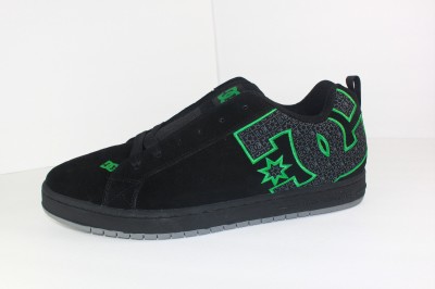 Court Graffik on Dc Men S Black Nubuck Leather Court Graffik Se Skate Shoe Sneaker Size