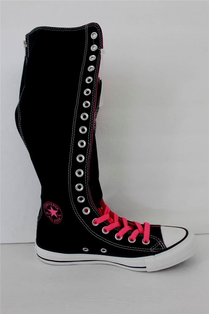 pink knee high sneakers