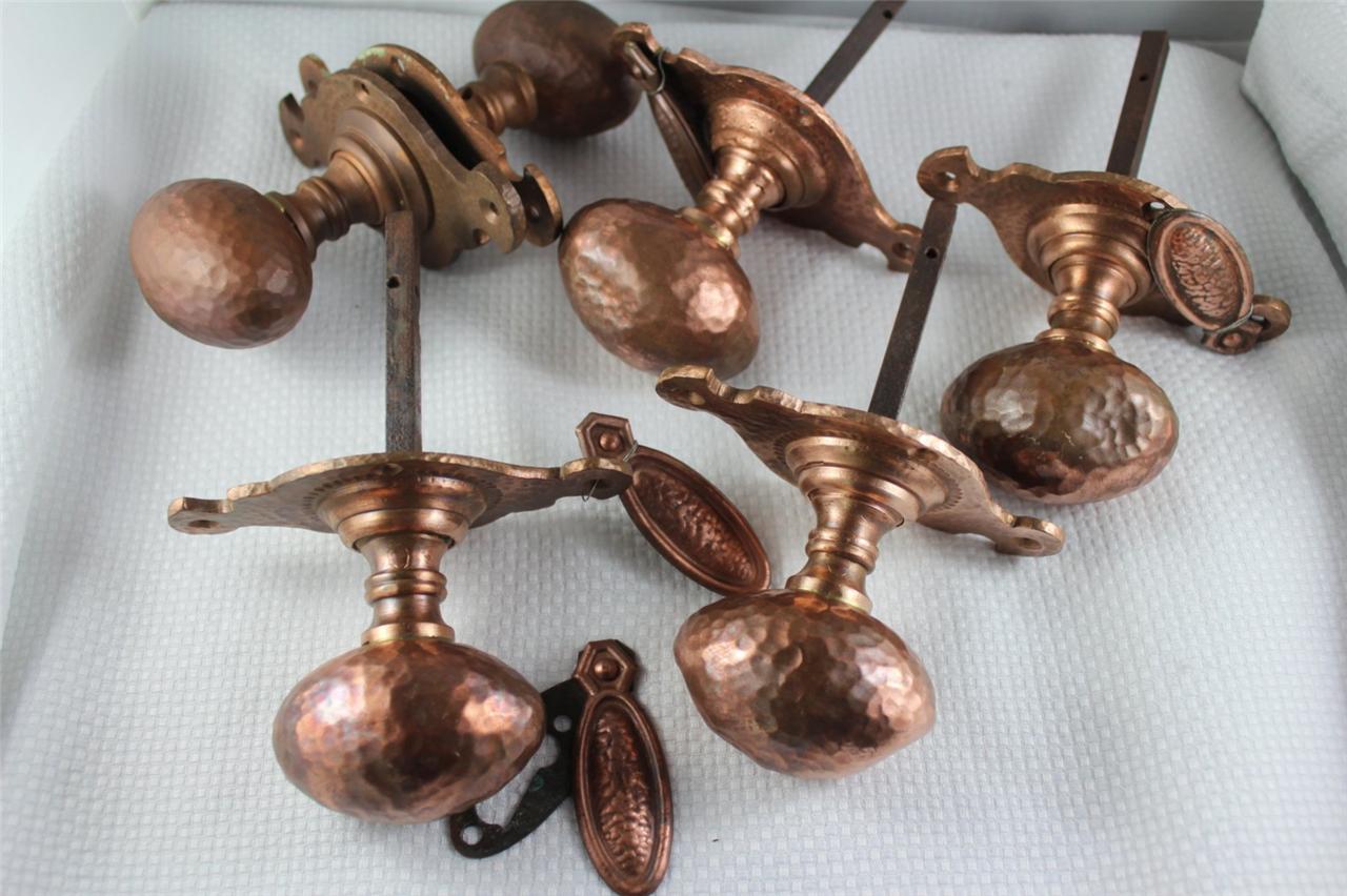 Antique Collection of Solid Copper Door Knob Handles eBay