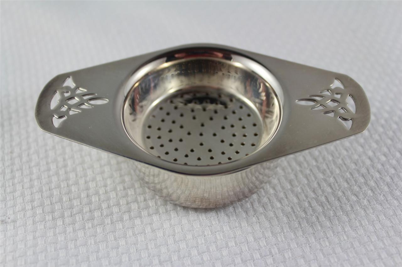 Stunning English Angora EPNS Silver Tea Strainer & Rest