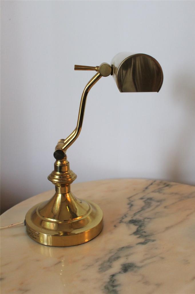 Stunning Vintage Gold Brass Bankers Desk Lamp eBay