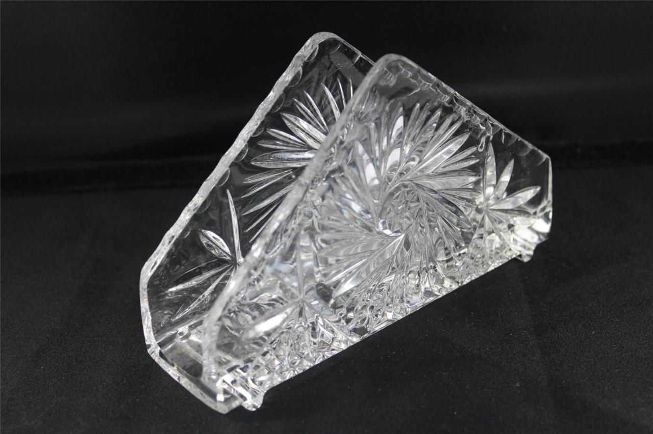 Stunning Bohemia Star Cut Crystal Napkin Holder eBay