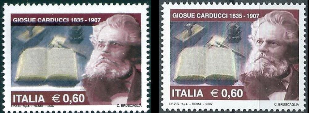 ** Italy 2007: Giosuè Carducci €0.60 [ Variety 3 Eyes ] Very rare - Picture 1 of 1
