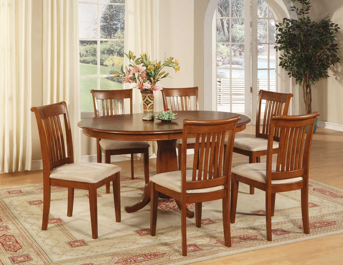 oval dining room table set