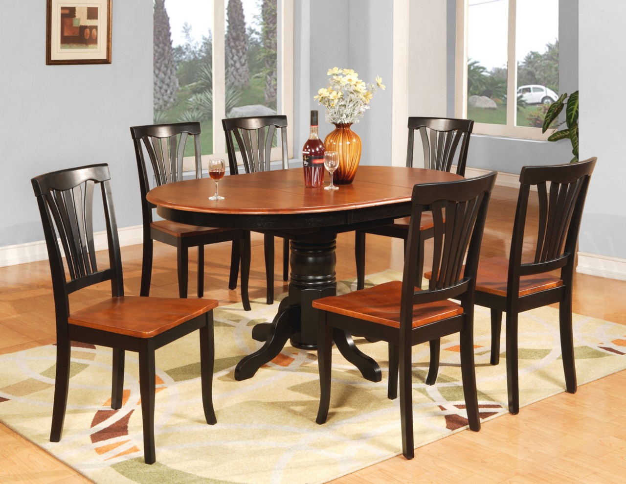 7 PC OVAL DINETTE KITCHEN DINING ROOM TABLE amp; 6 CHAIRS  eBay