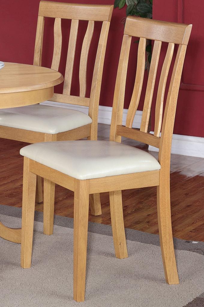 SET OF 3 KITCHEN PADDED DINING CHAIRS with LEATHER SEAT IN OAK FINISH eBay