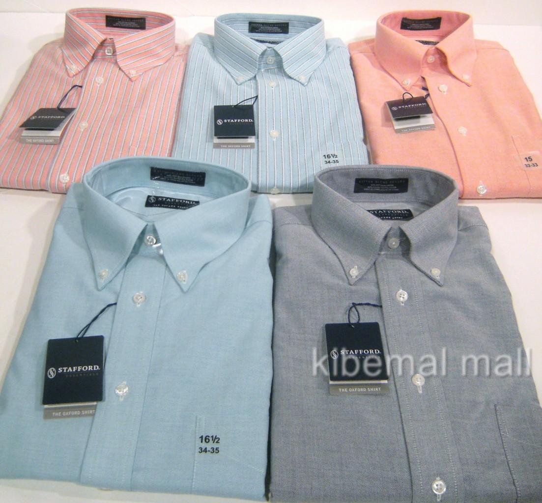 NWT STAFFORD Essentials Men's Oxford ShirtClassic FitLong Sleeves