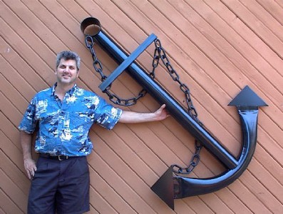 Nautical Black Metal Ship Anchor Wall Garden Decor