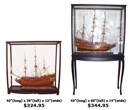 Model Ship Sailboat Display Cases