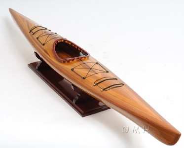 Details about Wooden Cedar Strip Kayak Display Canoe Model Boat 41"