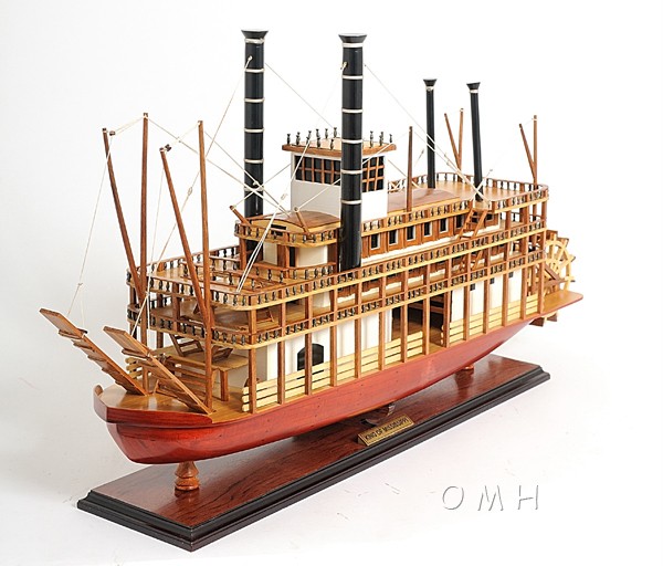 King Of Mississippi Paddlewheel Steamboat Wooden Riverboat Model 30