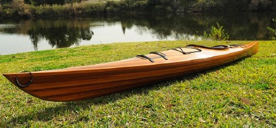 CEDAR WOOD STRIP GRANDE KAYAK WOODEN BOAT