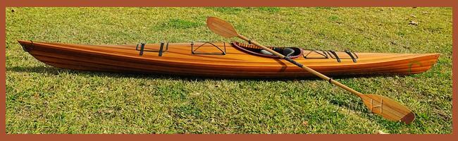 CEDAR WOOD STRIP GRANDE KAYAK WOODEN BOAT