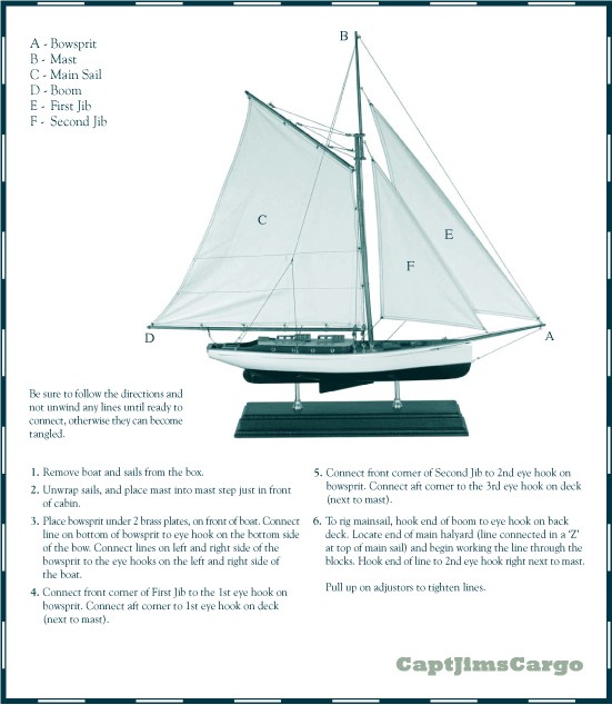 Nautical Decor Classic Yacht Wooden Model Instructions