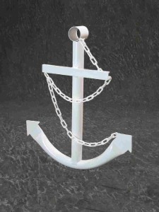 Handcrafted White Metal Anchor Nautical Wall Decor 2