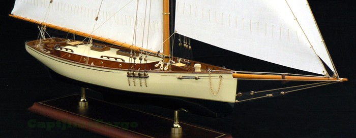 Americas Cup Mischief 1881 Yacht Wooden Model Sailboat
