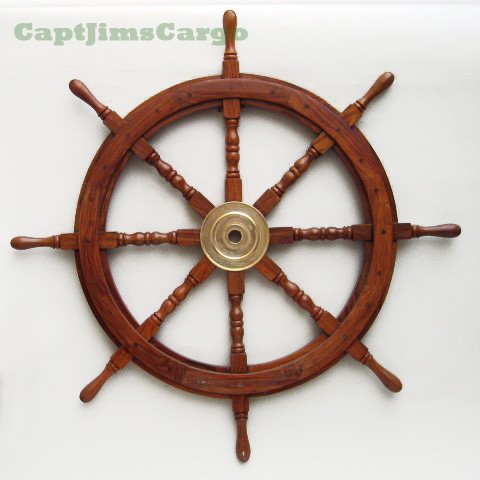 Wooden Boat Ship Steering Wheel Nautical  Decor