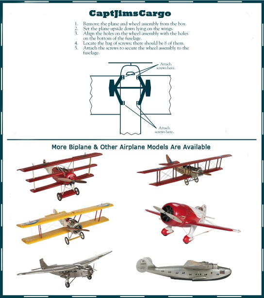 Red Baron's WWI Fokker Triplane Airplane Wood Model
