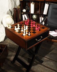 Authentic Models Wood Grandmasters Box Chess Game Table