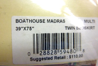 Designer Bedskirts on Nip  110 Ralph Lauren Boathouse Madras Twin Bedskirt   Ebay