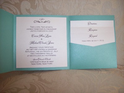 Wedding Invitations  Rhinestones on Tiffany Rhinestone Buckle Pocketfold Wedding Invitation   Ebay