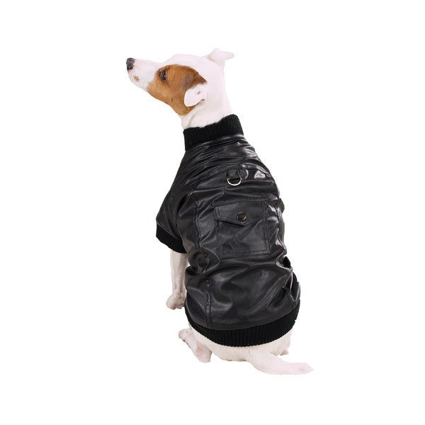 Dog BOMBER JACKET Faux leather Coat Black/Brown XS, S, M, L, XL eBay
