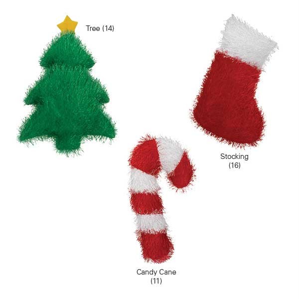 plush candy cane dog toy