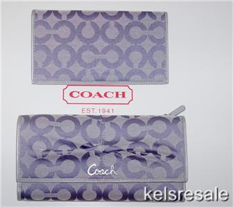 New COACH Checkbook WALLET Matches FLAX Parker PURSE