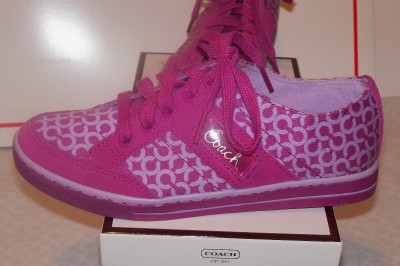 New COACH Dallas LILAC Op Art SIGNATURE Tennis Shoes 6