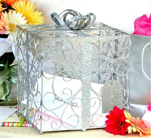 Silver WEDDING CARD BOX Reception Gift Card Money Box eBay