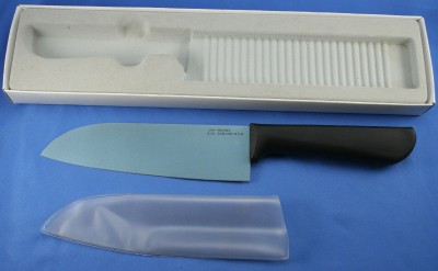 Japanese Chefs Knife on Spyderco Solo Titanium Santoku Japanese Chef S Knife Rare   Ebay