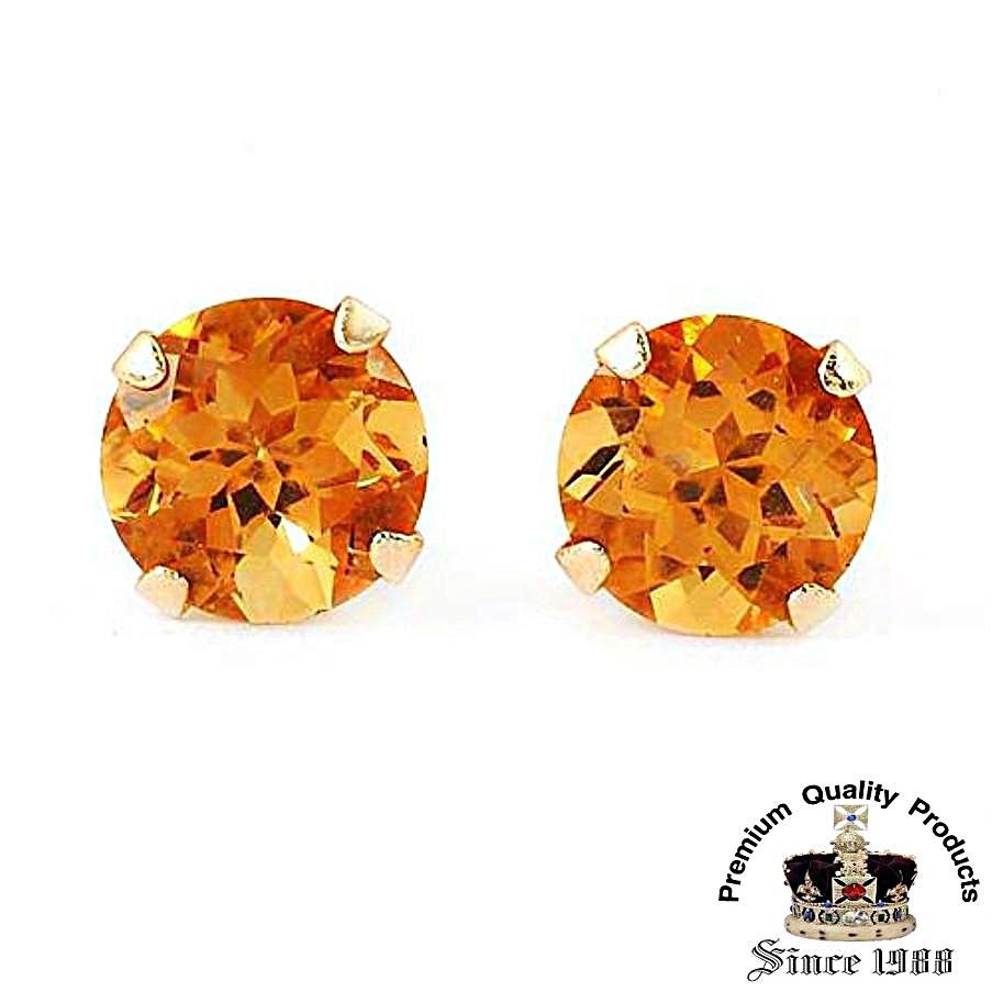 Charming STUD Earring 14kGold w/0.80ctw Genuine Citrine