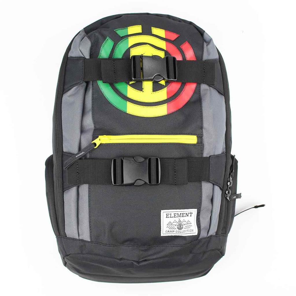 ELEMENT MOHAVE SKATE BACKPACK (BLACK/CHARCOAL/RASTA) SKATEBOARD