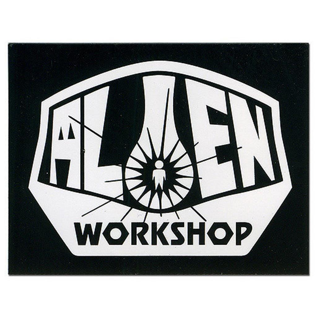 ALIEN MEDIUM SKATEBOARD DECAL STICKER (LIGHT GREEN ON WHITE