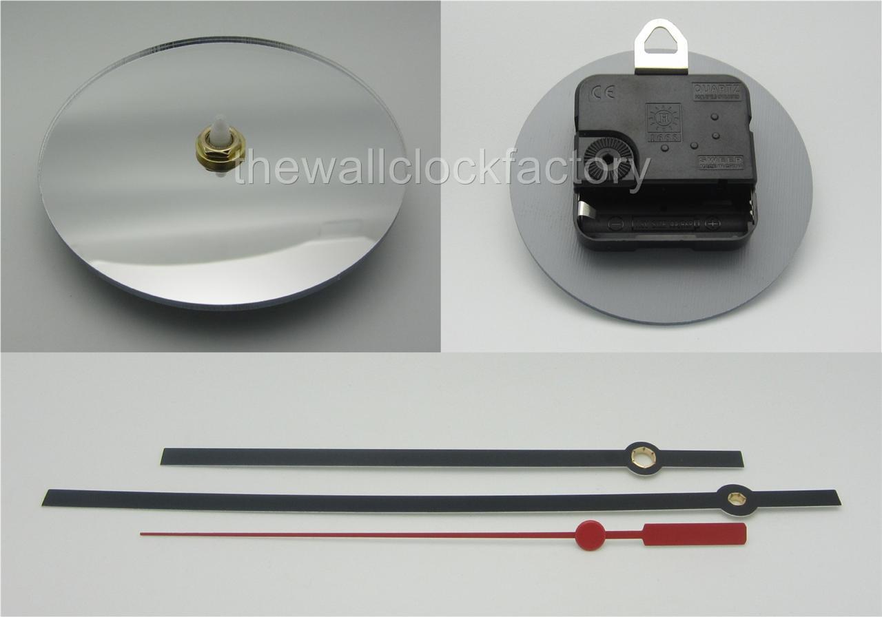 Silent Mirror Wall Clock Set large diy home office decor eBay