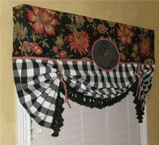 Valance French Country Toile Rooster Plaid Buffalo Check