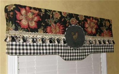 French Country Provence Valance Curtain Jacobean Floral