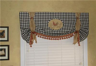 Custom Tie Up Balloon Valance Curtain French Country