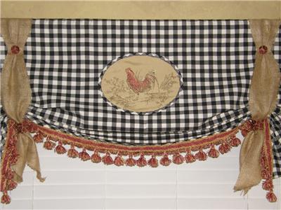 Custom Tie Up Balloon Valance Curtain French Country