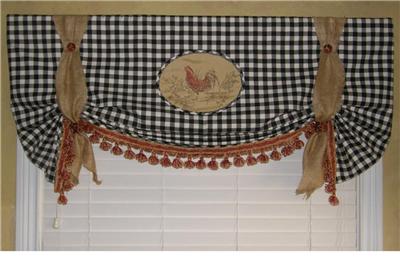 Custom Tie Up Balloon Valance Curtain French Country