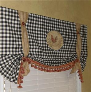 Custom Tie Up Balloon Valance Curtain French Country