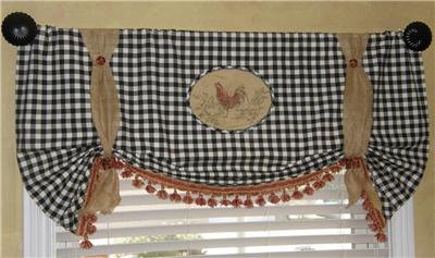 Custom Tie Up Balloon Valance Curtain French Country