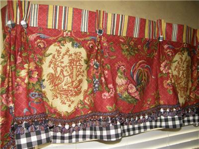 Provence French Country Valance Curtain Waverly Red Gold