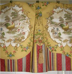 Valance Curtain French Country Fair Curry Yellow Red Gold