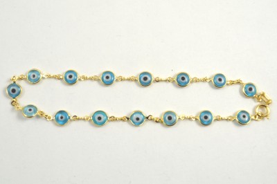 Evil Gold on 14k Gold Filled Evil Eye Anklet Light Blue Approx 10 Inch Long Free