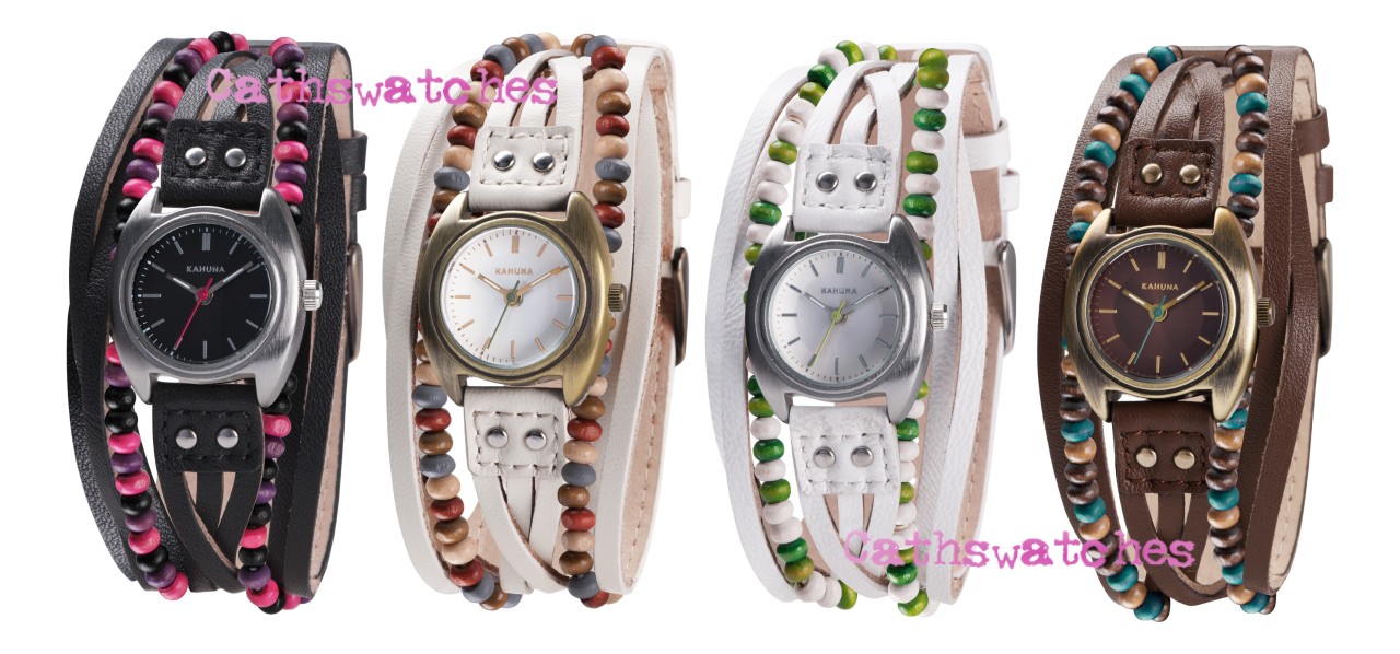 Ladies Kahuna Leather Multi Thong Strap Watch Four Colour Choices eBay