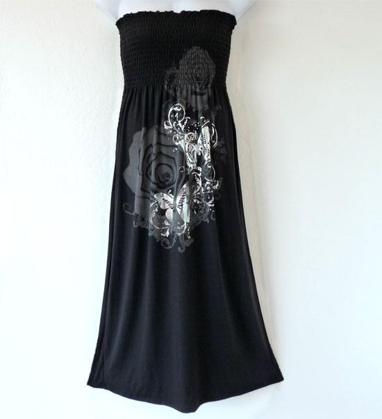Plus-Size-Butterfly-Print-Maxi-Tube-Dress-Black1X2X3X Plus-Size-Butterfly-Print-Maxi-Tube-Dress-Black1X2X3X