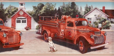 Wallpaper Border Old Fire Truck Dalmation On Popscreen