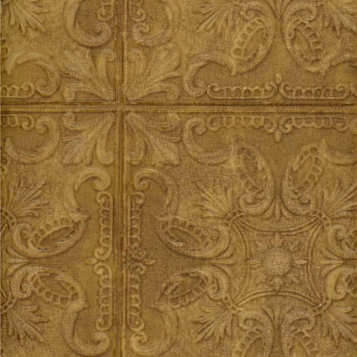 Wallpaper Old Fashion Classic Tin Ceiling Tile Look Faux Copper 10" Squares - Photo 1/1