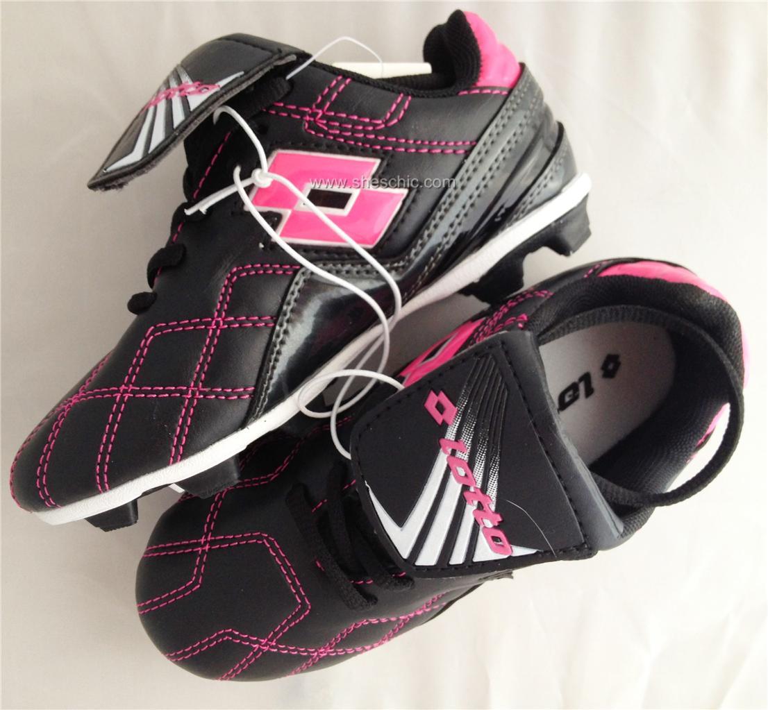 Lotto Girls Youth Soccer Baseball Cleats Cleat Shoes Pink Black NEW 12